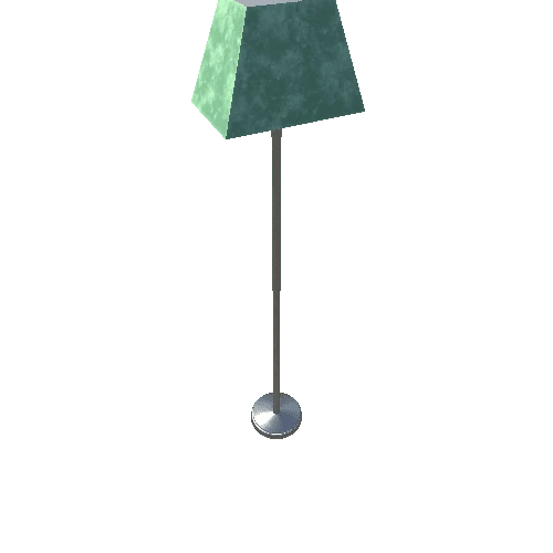 Tall Lamp-001 - Brushed Metal Trapezoid Shade Jade